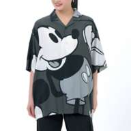 Mickey Short Sleeve Shirt Standing Pose Gray from Japan, officially licensed Disney product