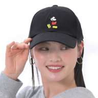Mickey Hat/Cap Standing Pose Embroidery Black MAGICAL LABEL