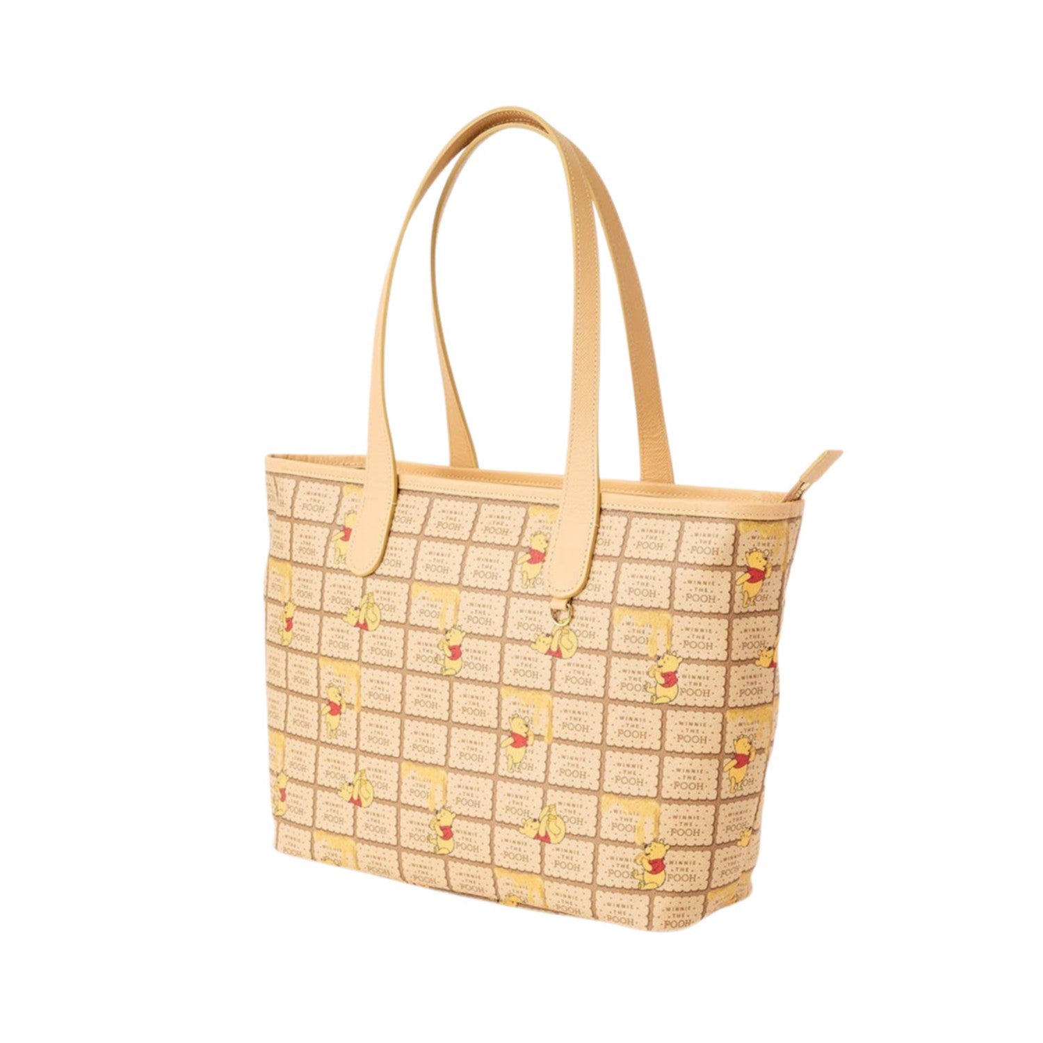 [Q-Pot] Pooh/Zip Tote Bag Honey Biscuit