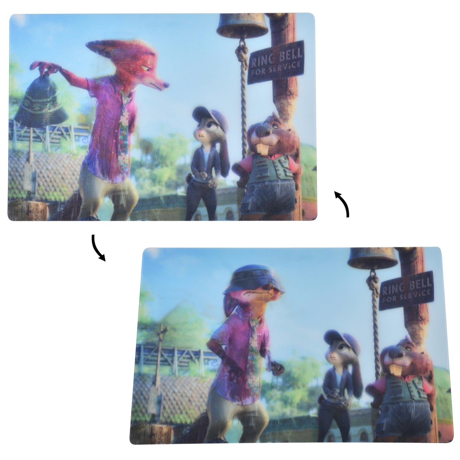 Nick Wilde, Judy Hopps, Nibbles Maplestick Postcard It's Time to Leave Marsh Market Zootopia 2 Lenticular