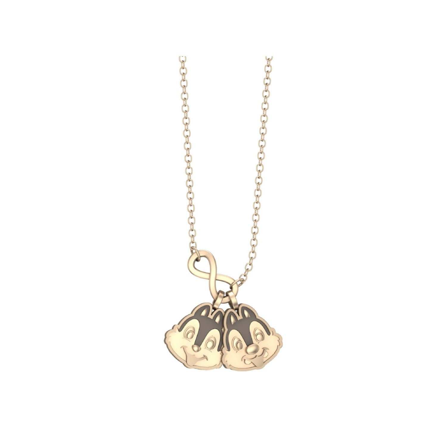 [RAVIPA] Chip & Dale Necklace Face Gold Color Chip ‘n’ Dale