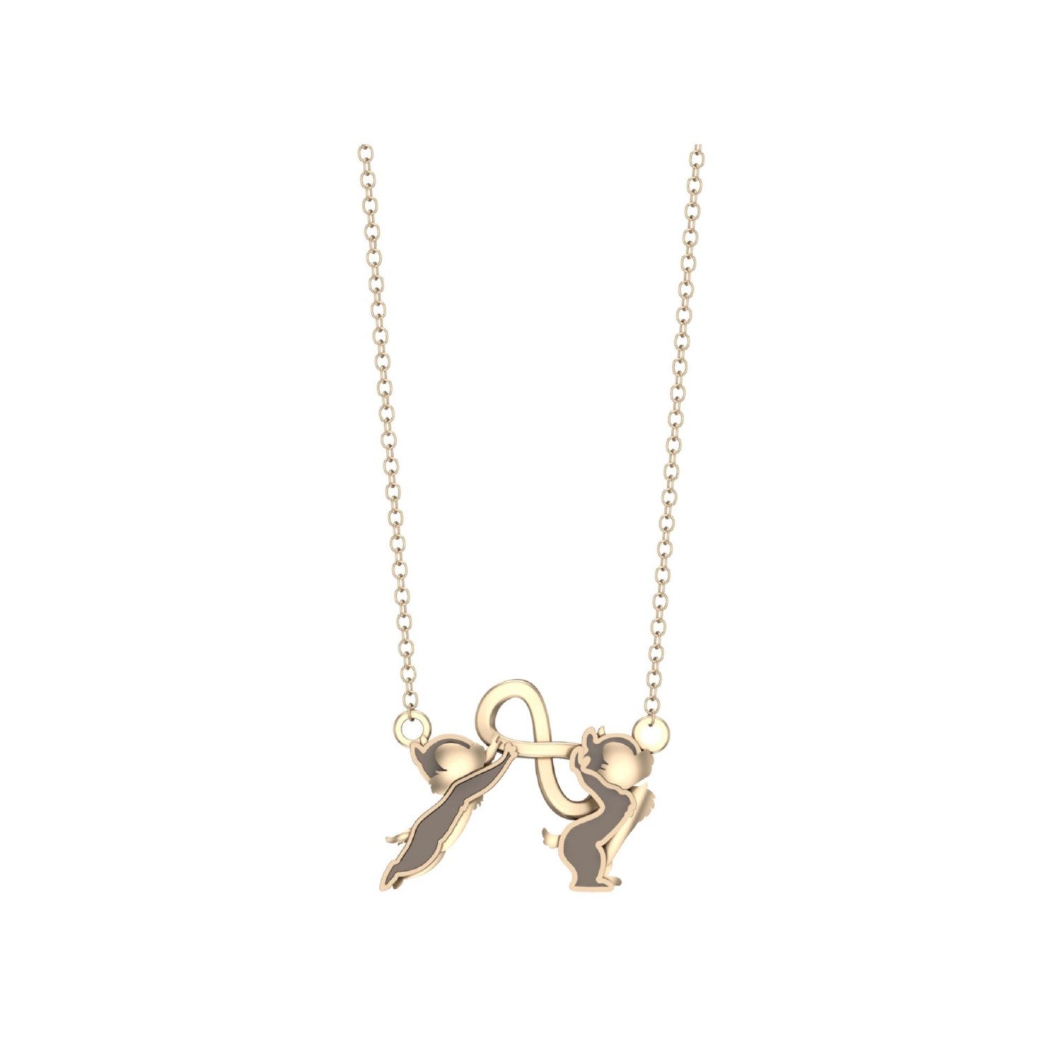 [RAVIPA] Chip & Dale Necklace Eternity Mark Gold Color Chip ‘n’ Dale