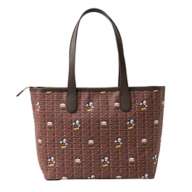 [Qpot] Mickey & Minnie/Zip Tote Bag Chocolate