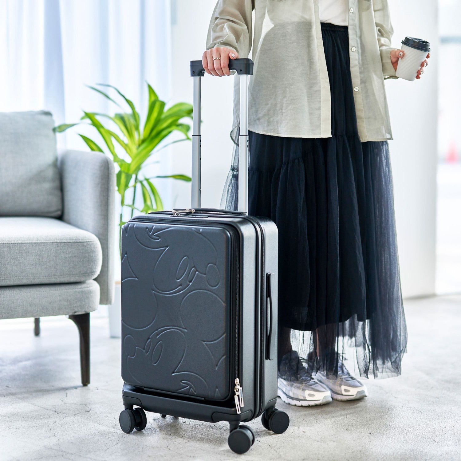 [Restock] Mickey Suitcase (S) 33L Carry-on Size Black DISNEY TRAVEL