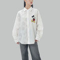 Mickey long sleeve shirt embroidery standing pose white MAGICAL LABEL