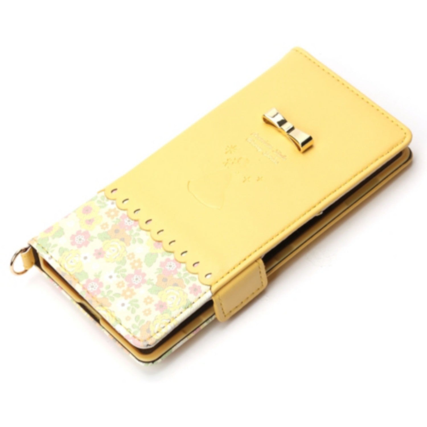 Bell Disney series for XperiaXZ2 flip cover pastel ribbon