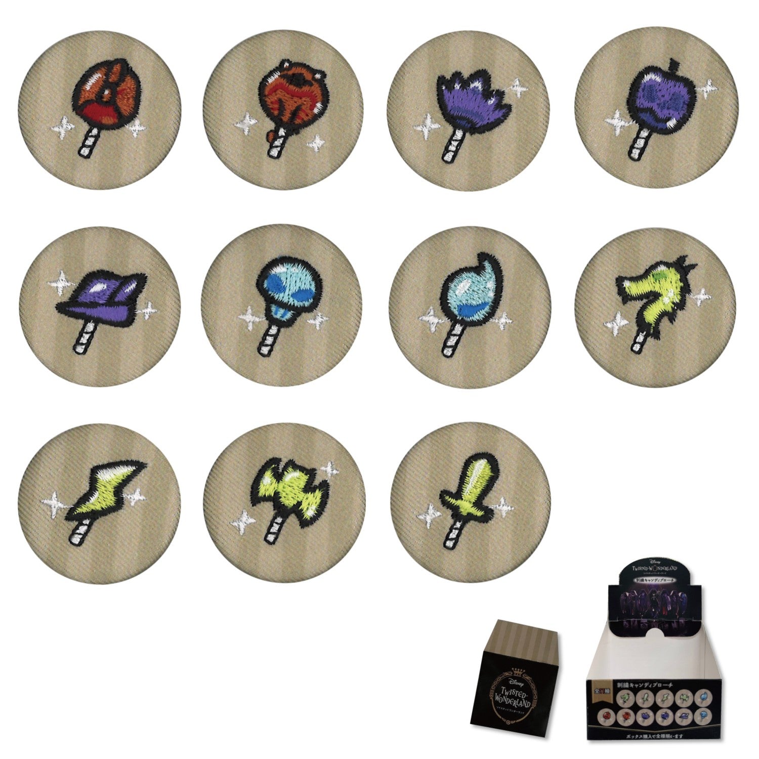 Twisted Wonderland Embroidered Candy Brooch 2 All 11 Types Box Set