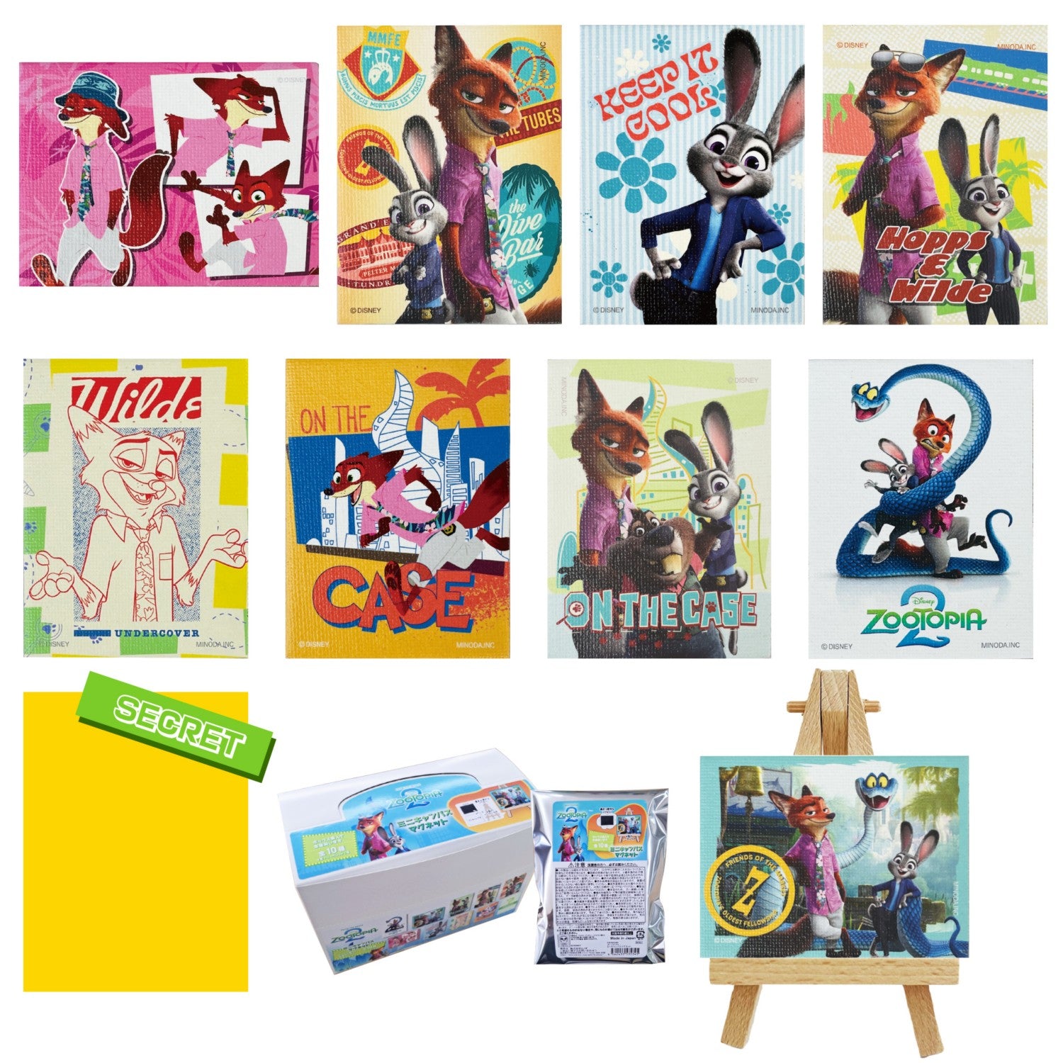 Zootopia 2 Mini Canvas Magnet Box Set of 10 Types