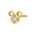 [Second earrings] K18 Mickey Mouse diamond half second earrings (YG)