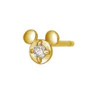 [Second earrings] K18 Mickey Mouse diamond half second earrings (YG)