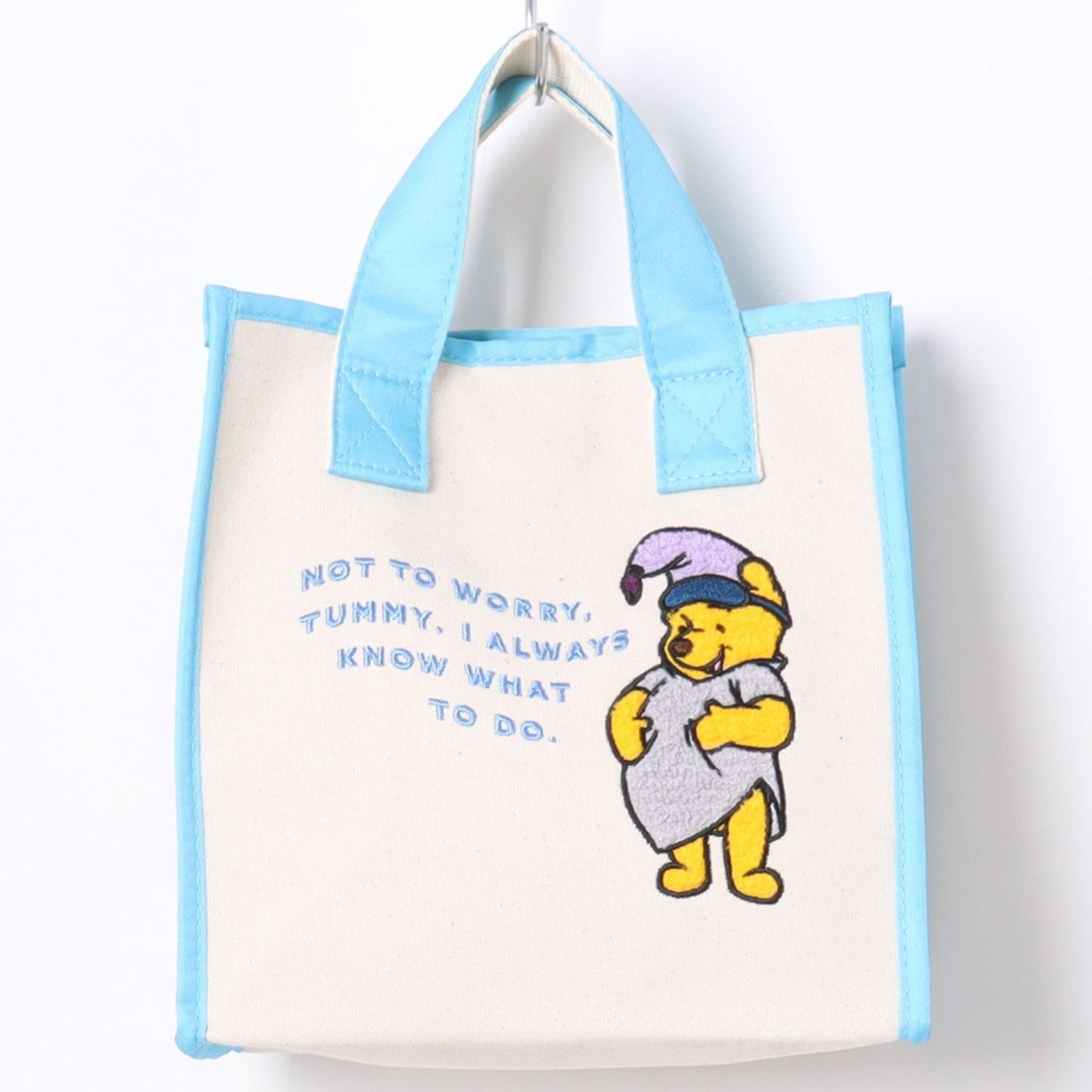 Winnie the Pooh Sagara embroidery mini tote bag DPO-TTBM08/LIGHT BLUE