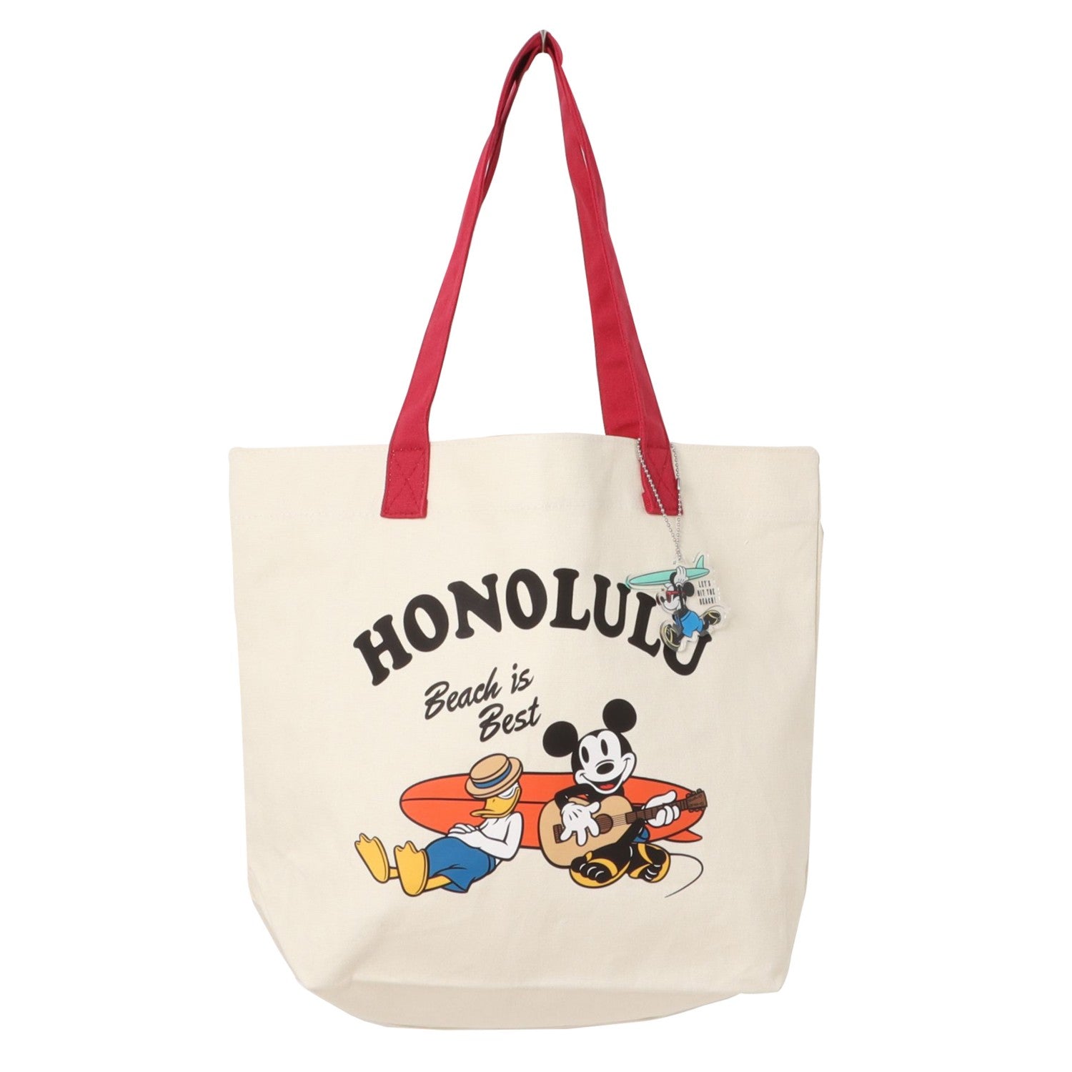 Mickey Hawaiian canvas tote bag DMK-TTB35/RED×IVORY