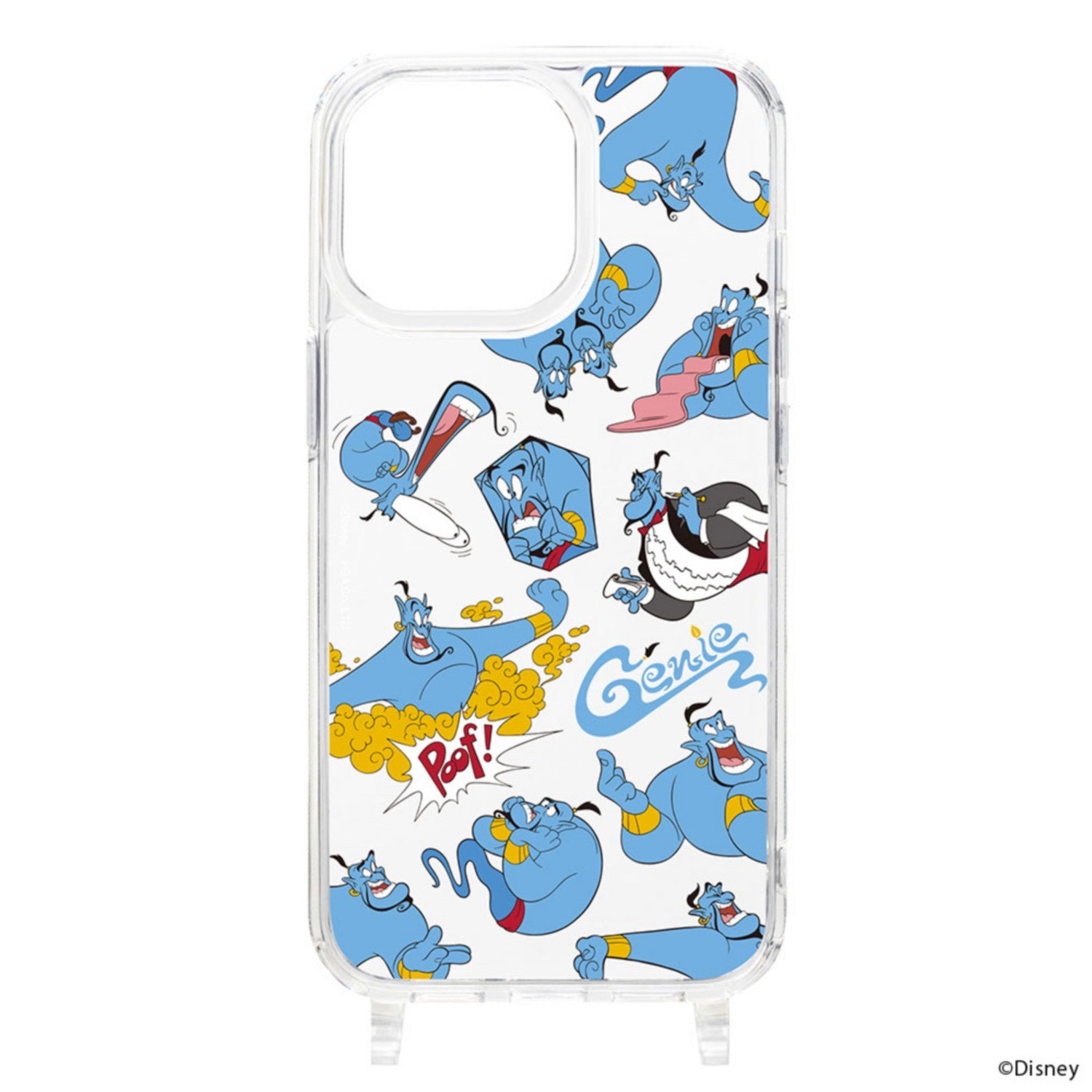 Genie Clear hybrid case with shoulder strap hole for iPhone15Pro
