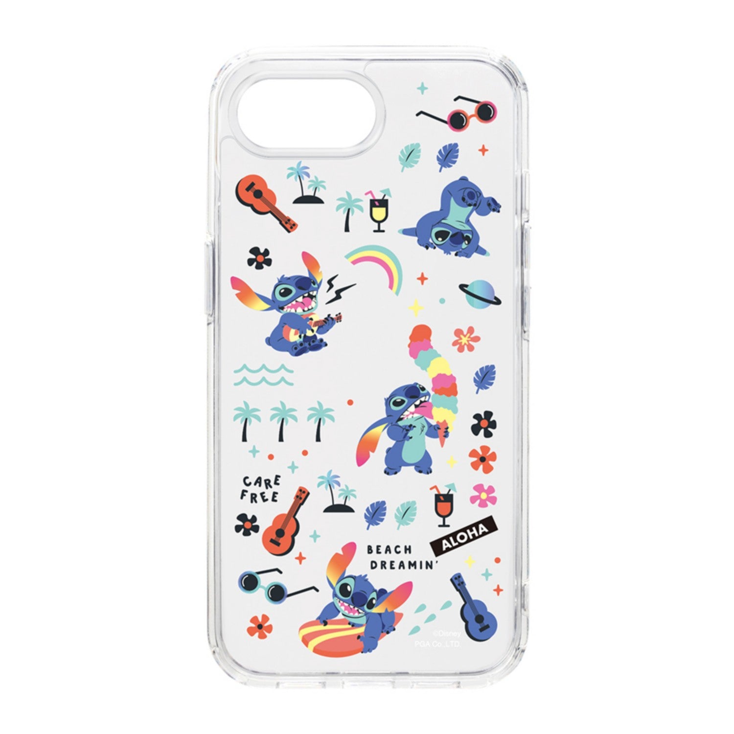Stitch iPhone 16 clear hybrid case from Japan, featuring cute character design