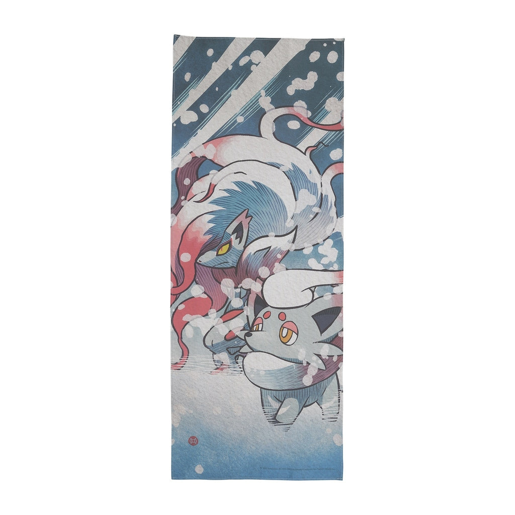Tenugui HISUI DAYS Jade Zoroa from Japan, featuring Pokemon characters on a blue background