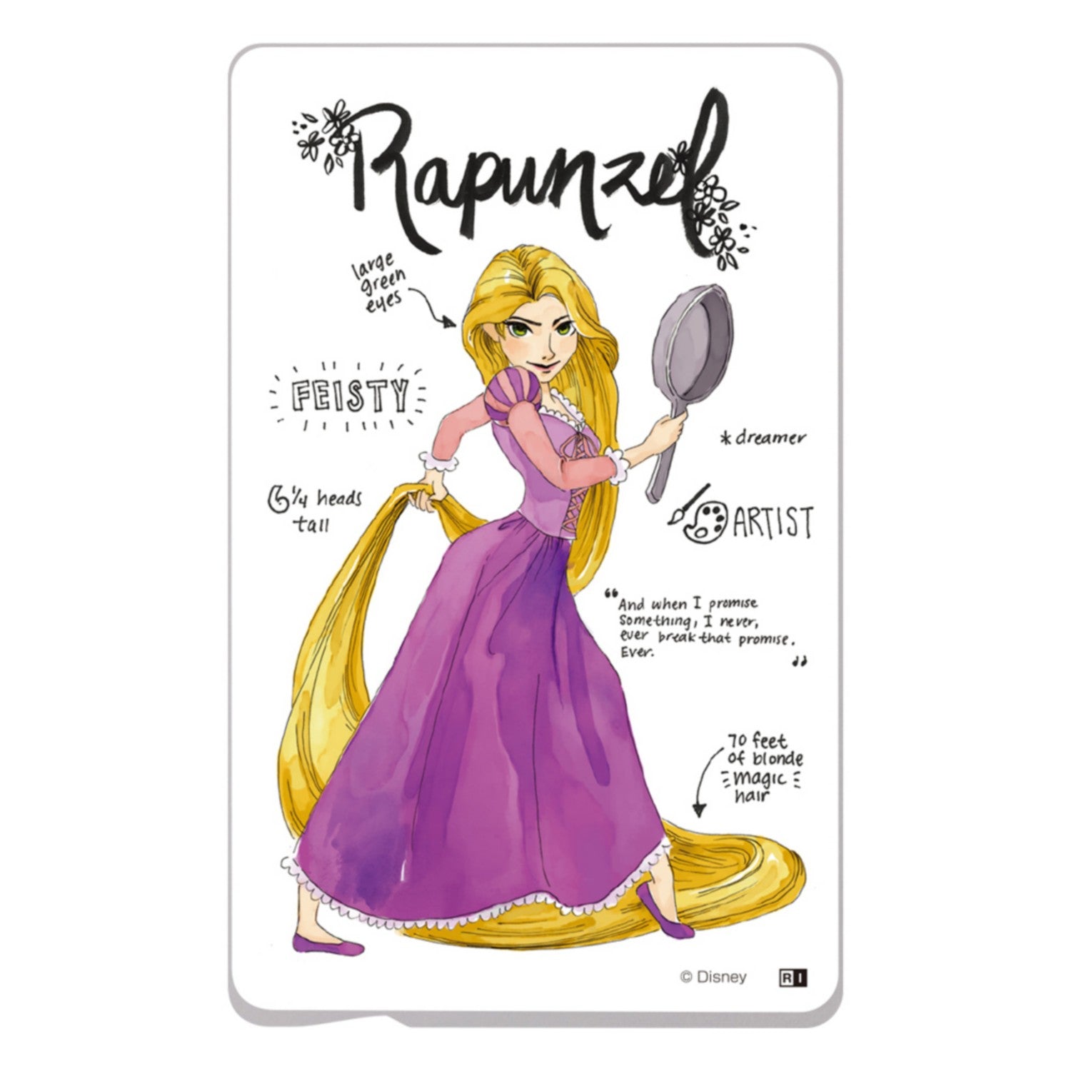 "Disney Character" / IC card sticker / "Princess Profile / Rapunzel"