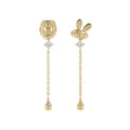 [WEB Exclusive] Winnie the Pooh Bee Honey Pot Honey Silver Earrings Asymmetrical