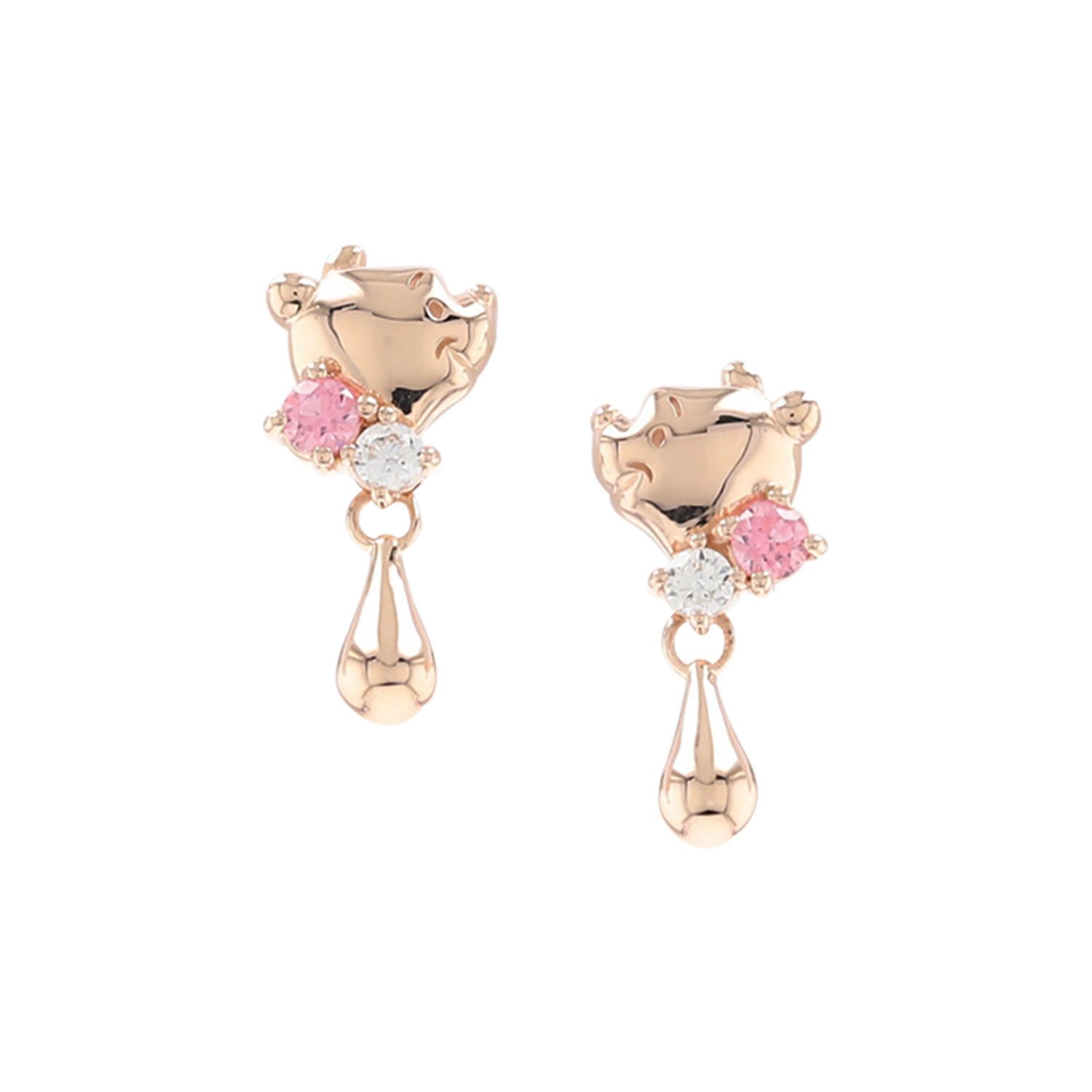 [WEB limited item] Winnie the Pooh silver earrings pink gold