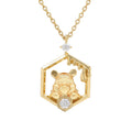 [Free Shipping] Winnie the Pooh Silver Pendant Necklace Yellow Gold