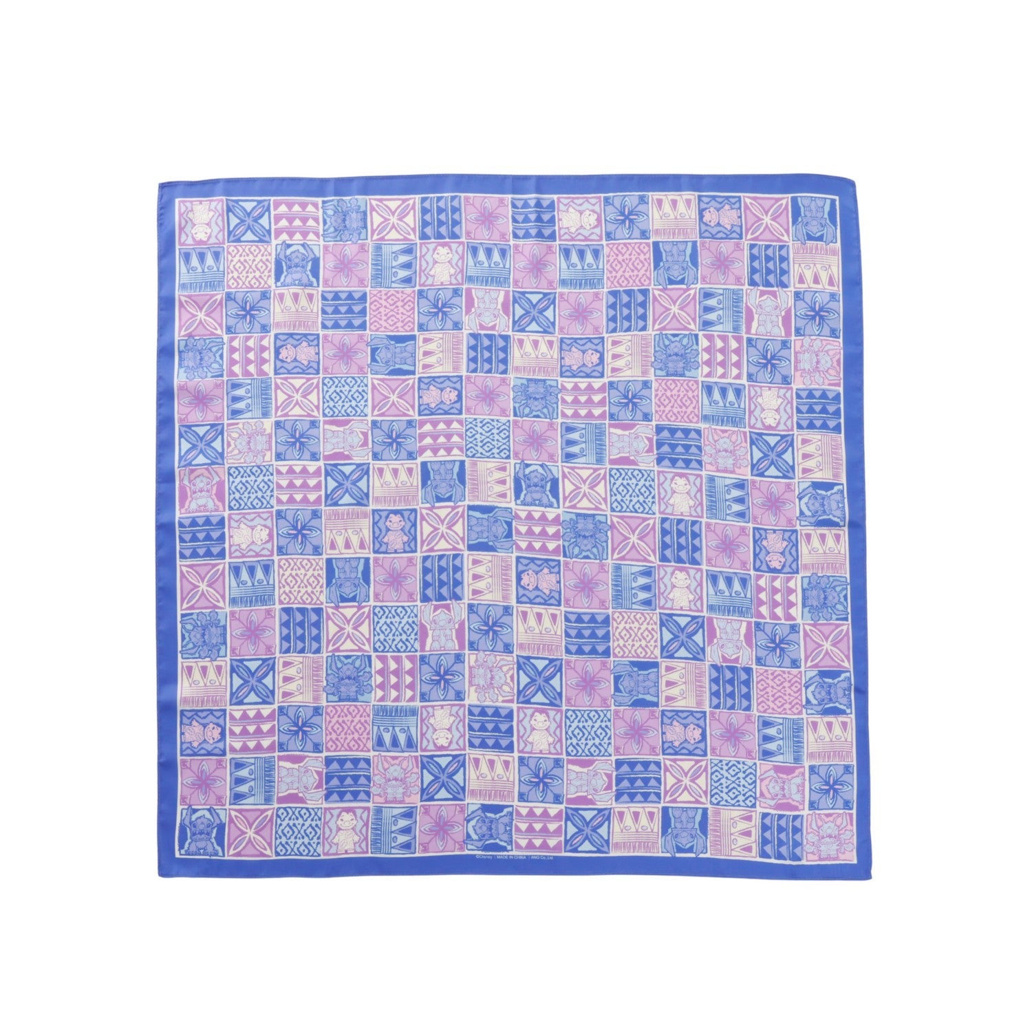Lilo & Stitch scarf from Japan, featuring colorful characters on a white background, authentic Disney collectible
