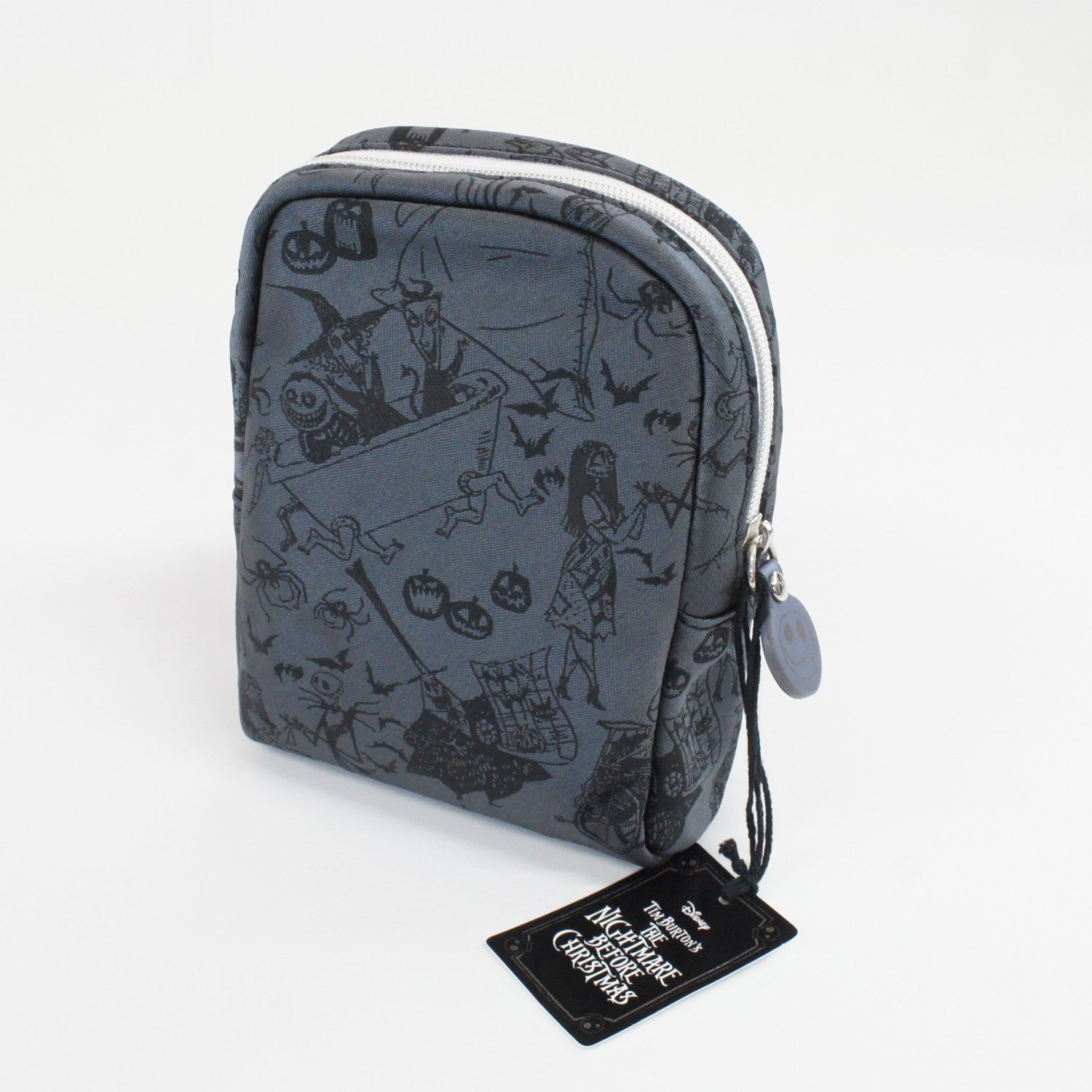 Disney Nightmare Before Christmas Cosmetic Pouch with black background and colorful characters from Japan