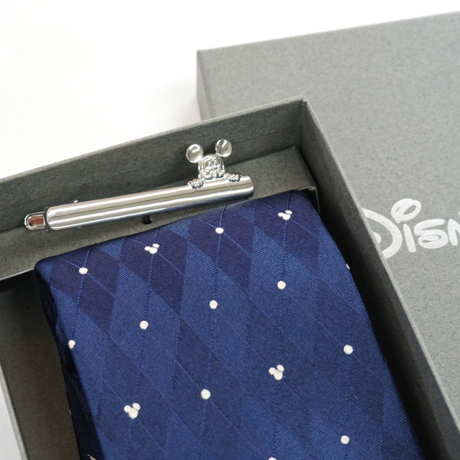 Disney/Tie & Tie Bar (Argyle dot pattern x Hyokkori/Mickey) BOX included)