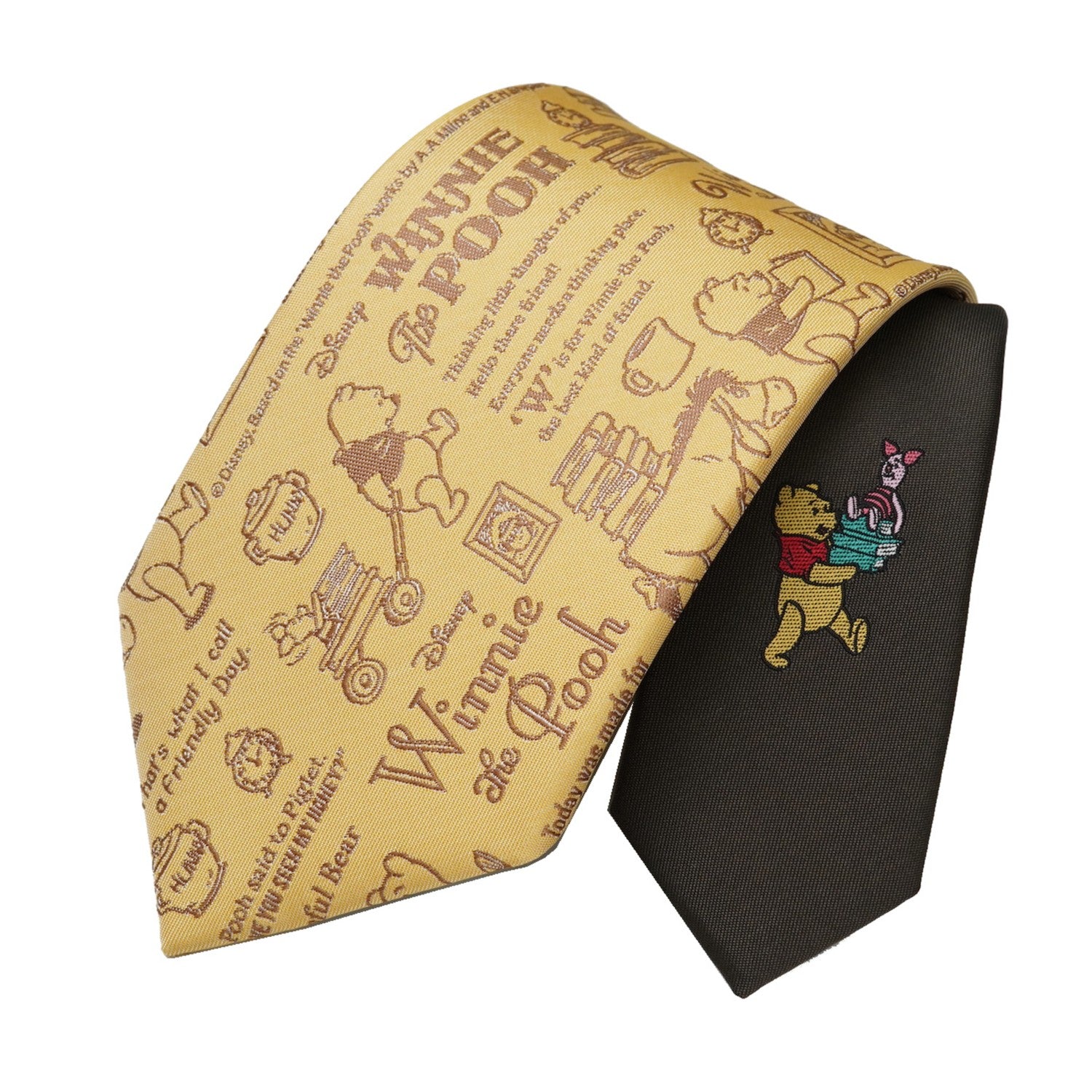Winnie the Pooh calligraphy necktie