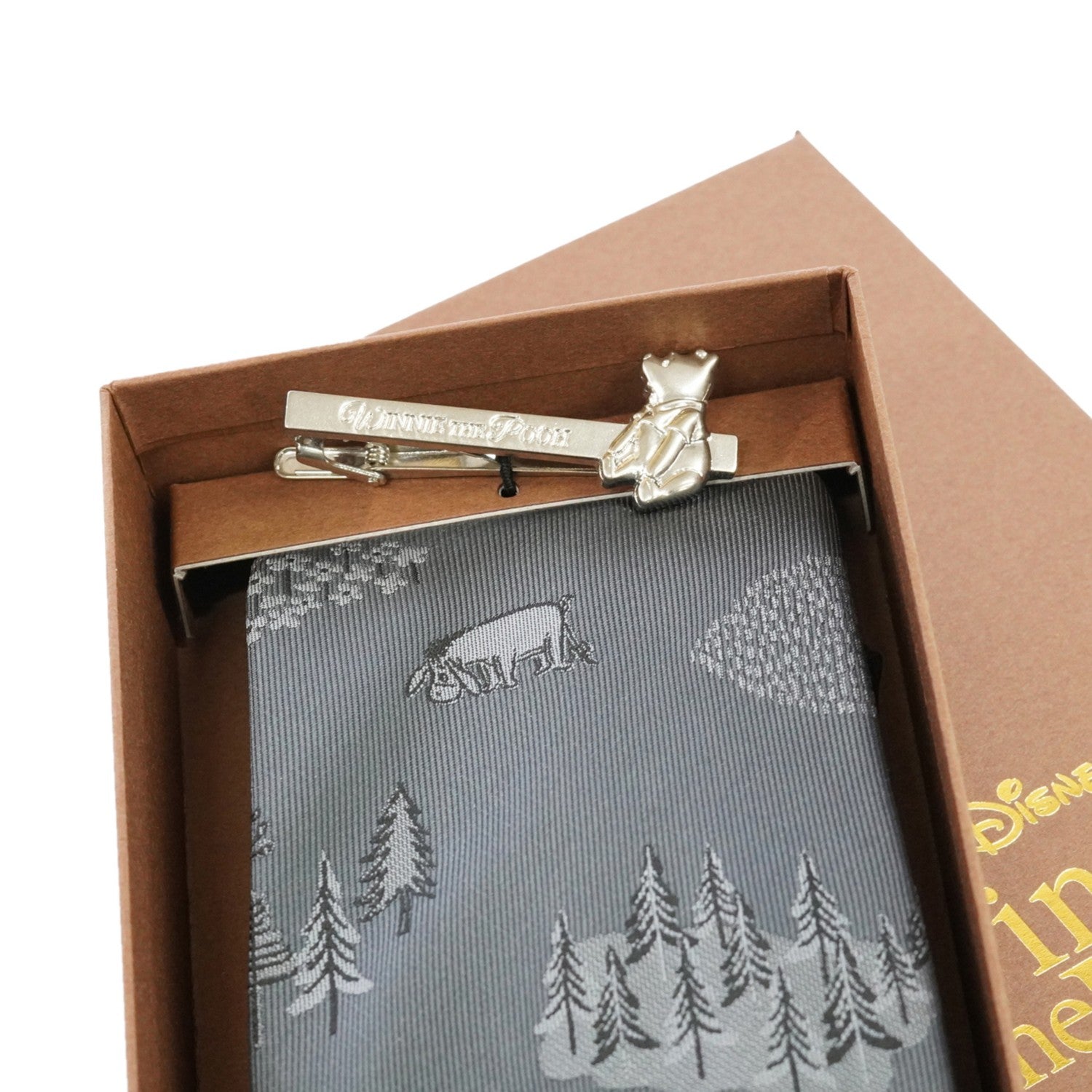 DISNEY/Tie & Tie Bar BOX Set (Winnie the Pooh One Point Pattern x Sitting Tie Bar) DNDW1431 Gray & Wa-12