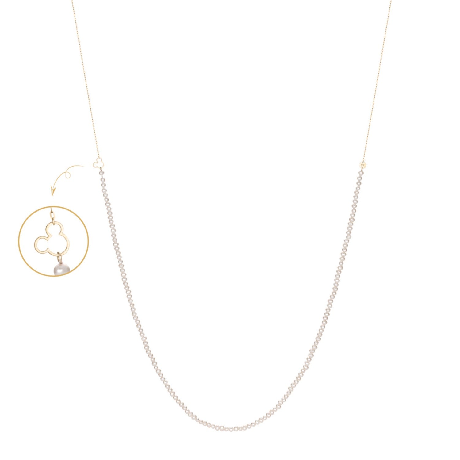 Mickey Mouse -Pearl Chain Necklace-