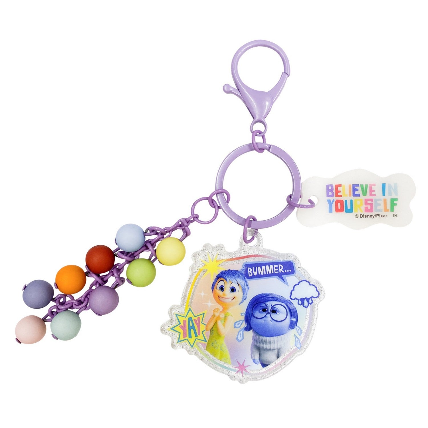 Disney Inside Head 2 Ball Bead Keychain from Japan, featuring colorful beads and ball design