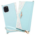 iPhone 11 Pro "Disney Character Princess"/Notebook type leather case Collet with charm + strap/Ariel
