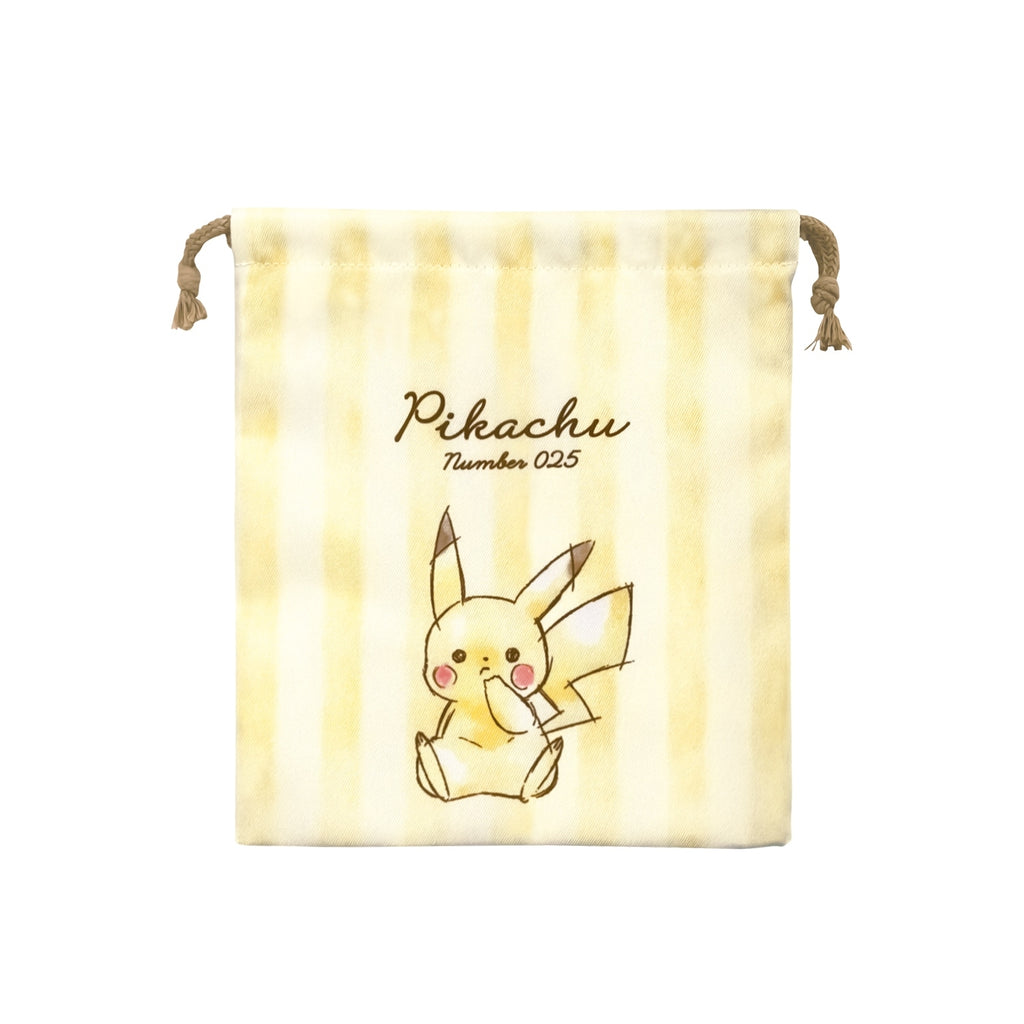 Gusseted drawstring “Pikachu number025” sitting