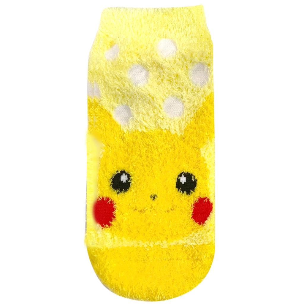 Fluffy Pikachu dots socks from Japan, featuring cute Pikachu artwork