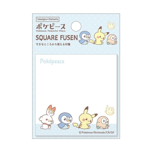 Close-up of Square sticky note B Poke piece featuring Pokemon character from official Japan release
