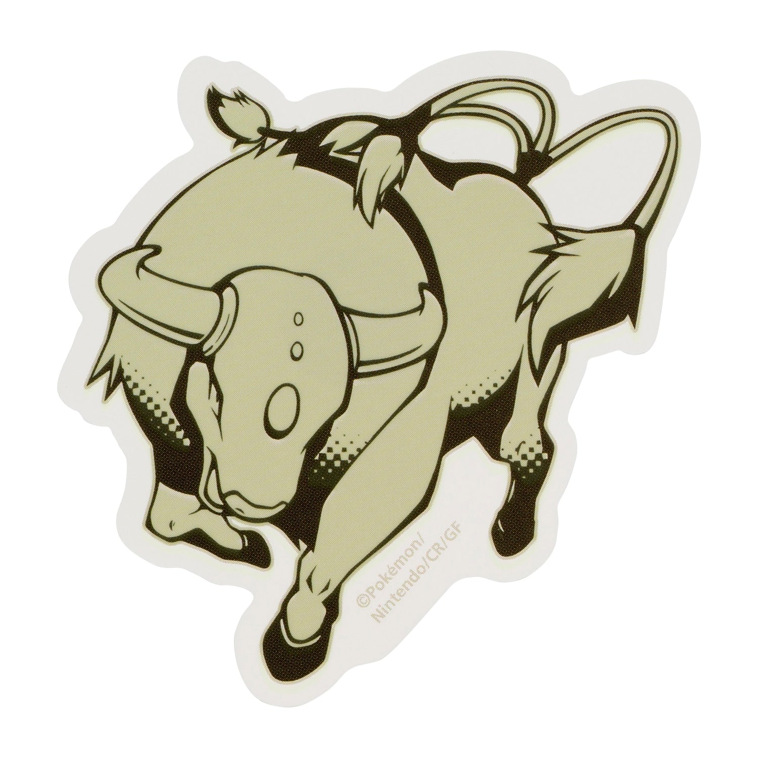 Close-up of Tauros sticker from Japan, showcasing vibrant colors and details