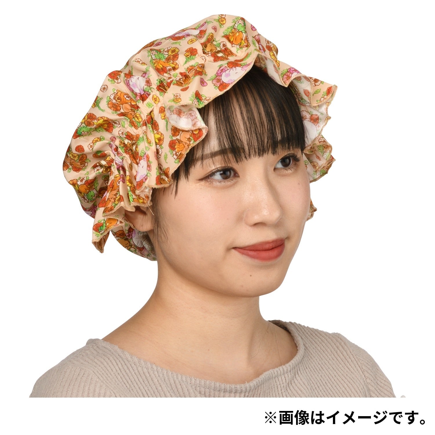 Silk nightcap Fleur de Coquelicot