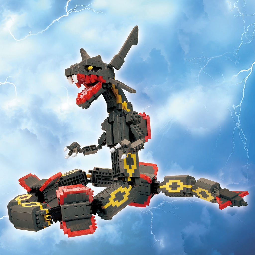 Nanoblock Black Rayquaza Extreme DX, completed model from Japan, rare Pokemon collectible