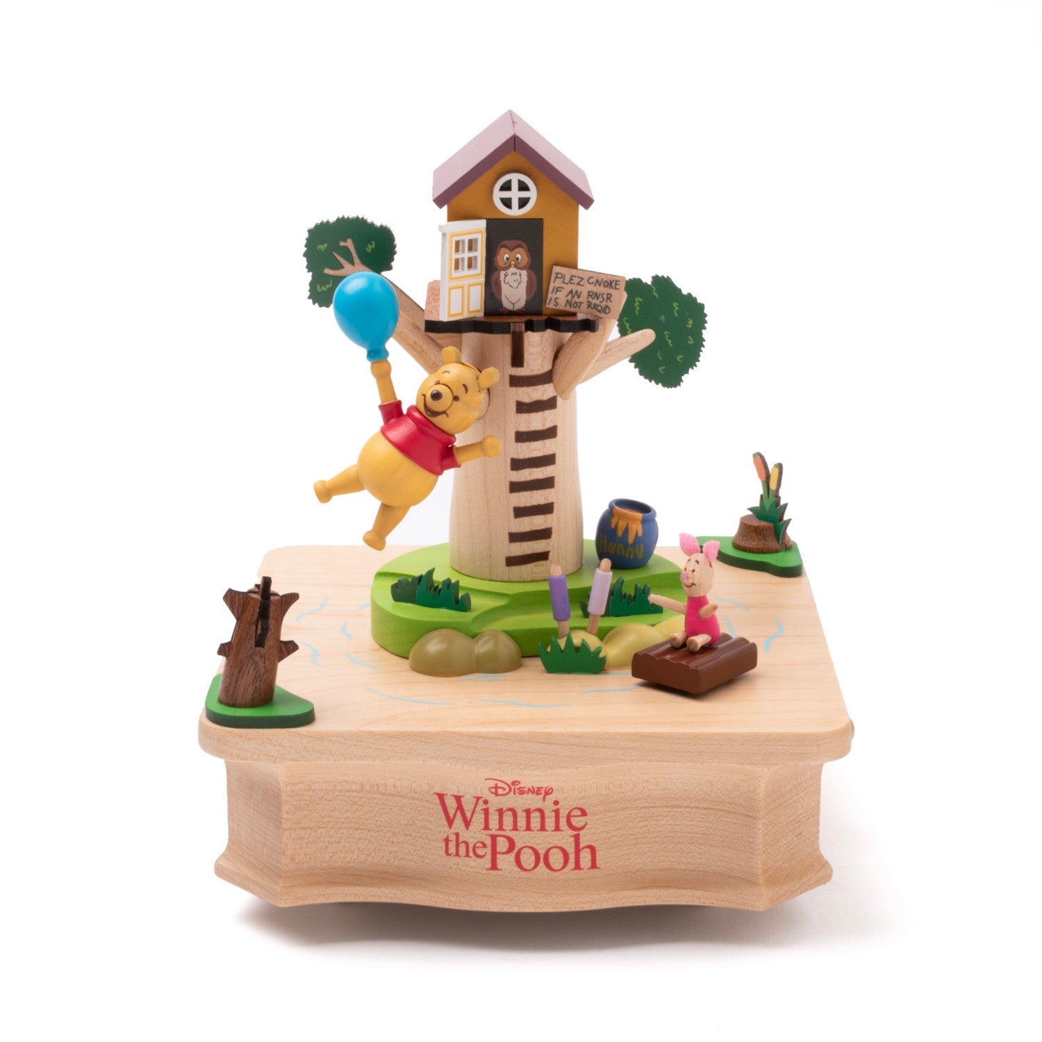 Disney Wooden Karakuri Music Box Winnie The Pooh/Round Music Box