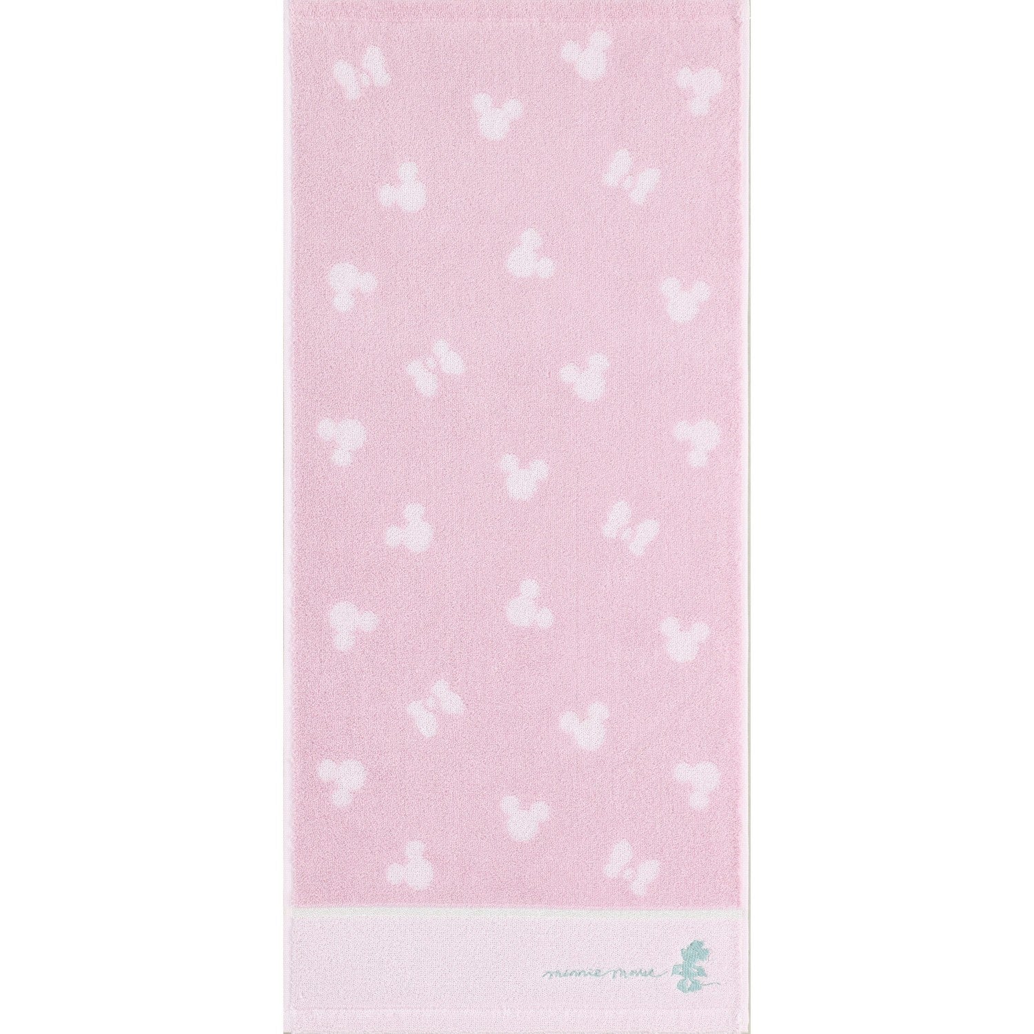 minnie face towel silhouette pink