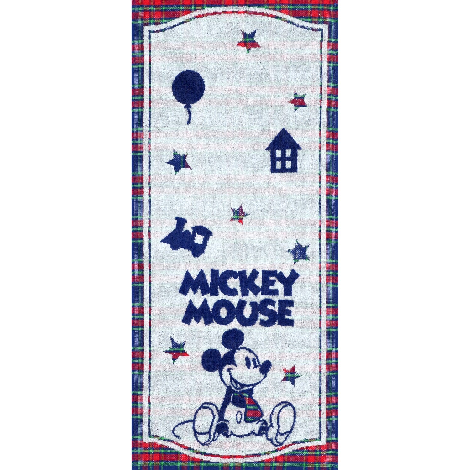 Mickey Face Towel Puzzle Check Ivory