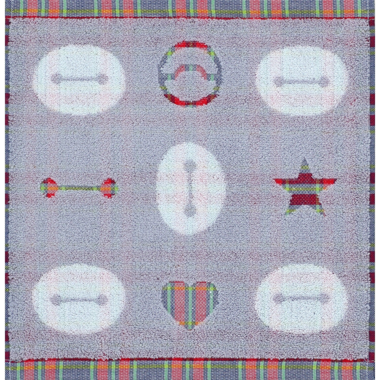 Baymax Guest Towel Puzzle Check Gray
