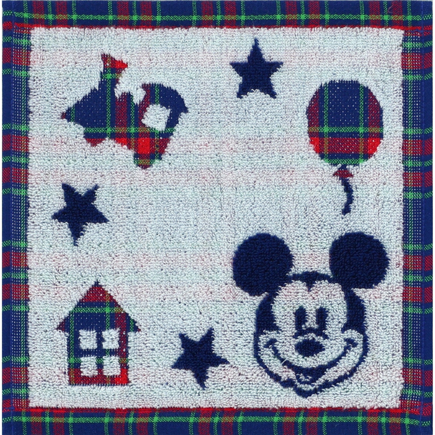Mickey Towel Handkerchief Puzzle Check Ivory