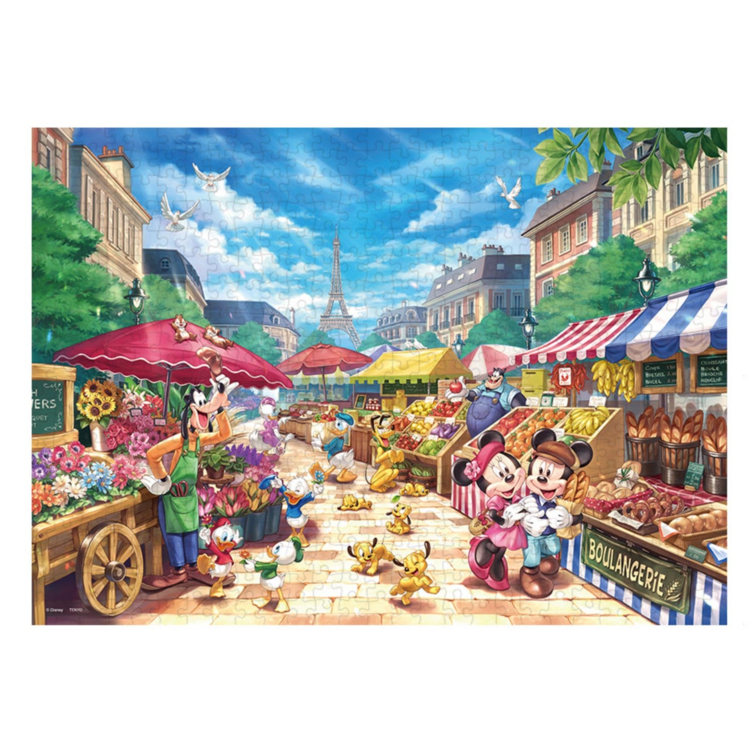 Mickey & Friends Jigsaw Puzzle 500 Piece "Nigiwai of Marche"
