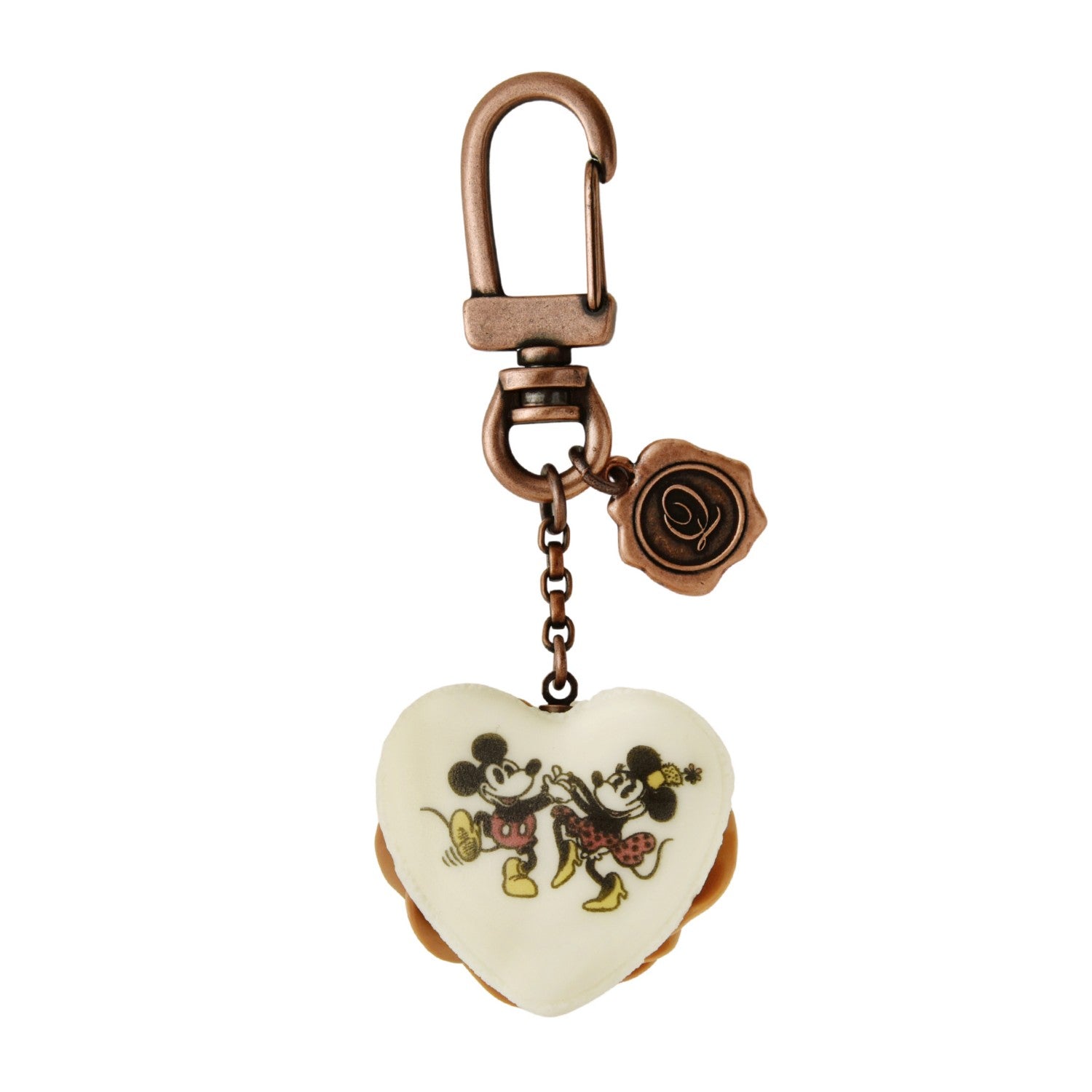 [Q-pot] Mickey & Minnie/Keychain Heart Macaron