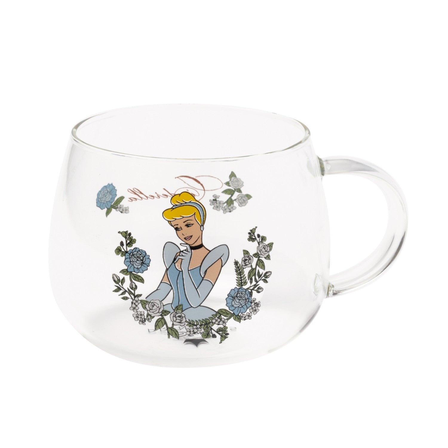 Heat-resistant glass mug Princess heat-resistant glass mug (Cinderella)