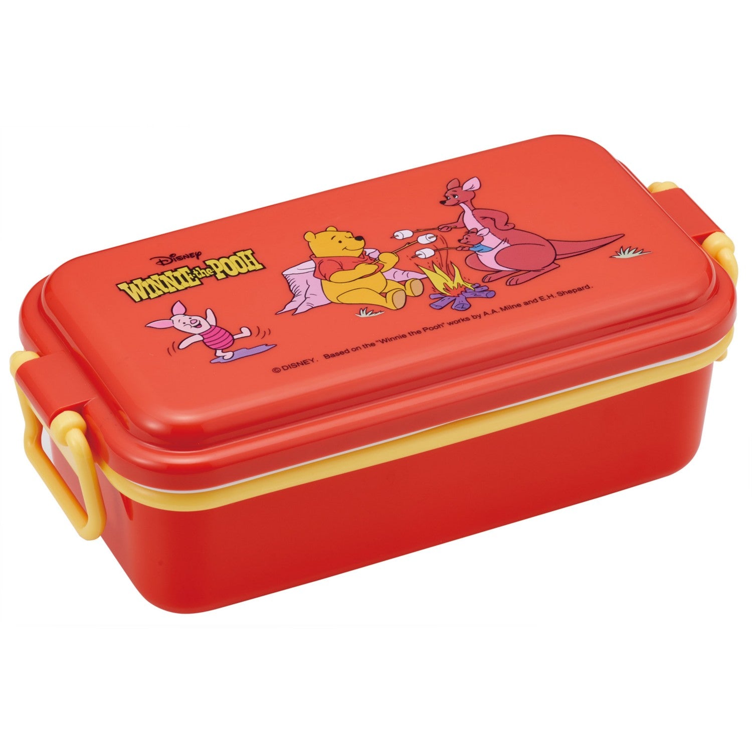 Winnie the Pooh Skater Enamel Lunch Box from Japan, fluffy character design