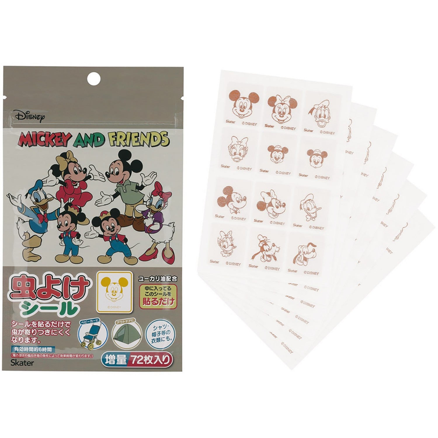Skater insect repellent stickers (72 pieces) Mickey & Friends/MYP5_677151