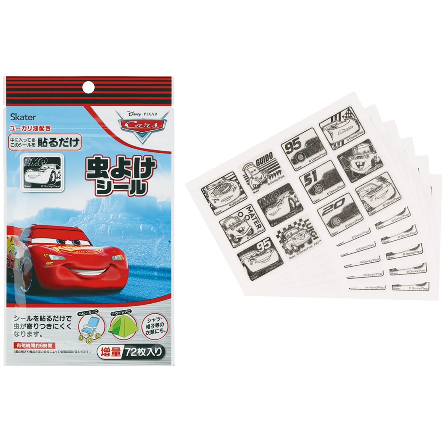 Skater insect repellent stickers (72 pieces) Cars/MYP5_677168