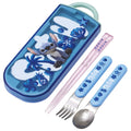 Skater Children's Lunch Box Trio Set Chopsticks Spoon Fork Kids Cutlery Antibacterial Treatment Easy to Open Sliding Type Made in Japan Lilo & Stitch TACC2AG-71120