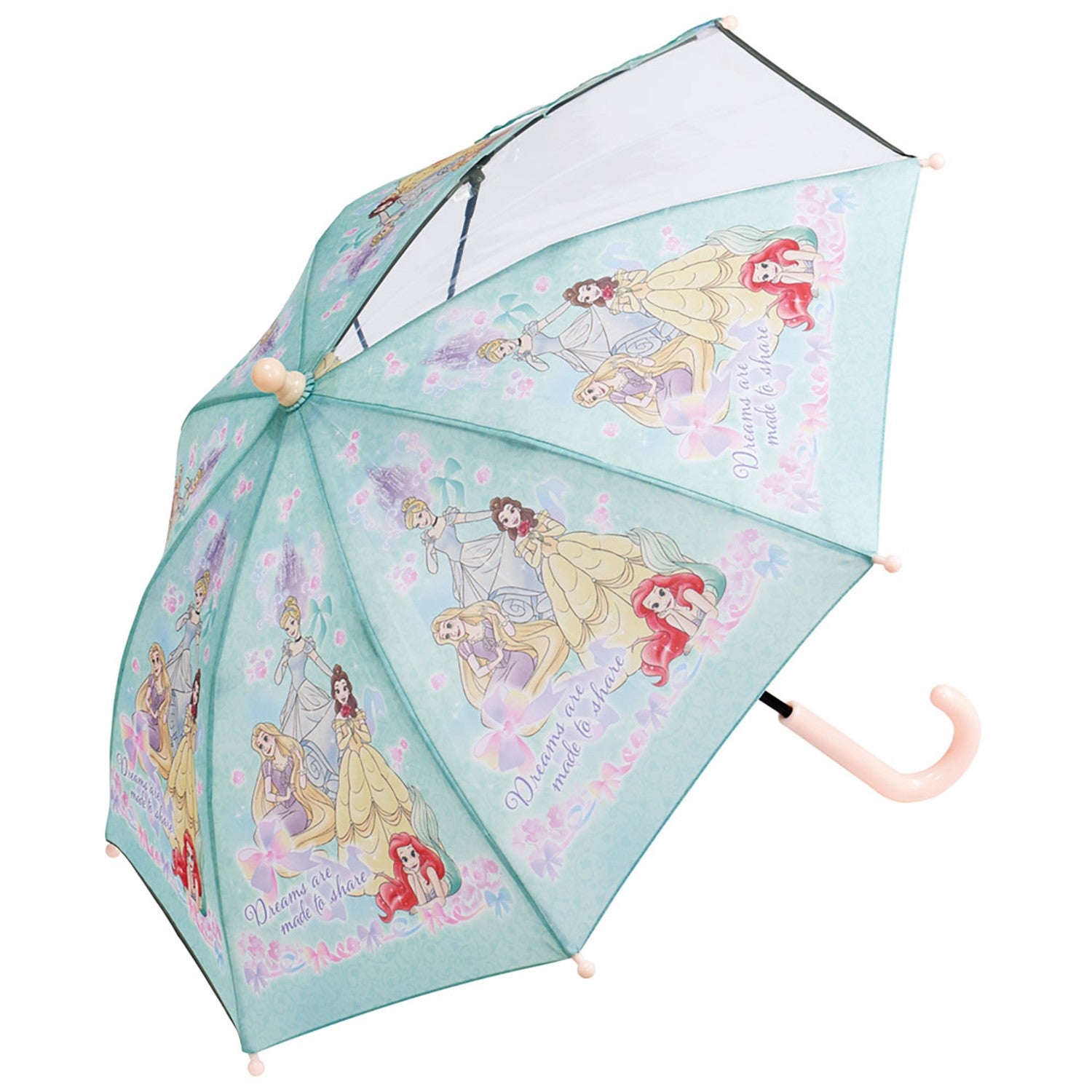 Umbrella for children 40cm Disney Princess 3 Girls 3~4 years old 95~105cm Ensuring visibility Comes with a transparent window Prevents fingers from getting caught Hand-openable 8 ribs Skater_UB40_71997